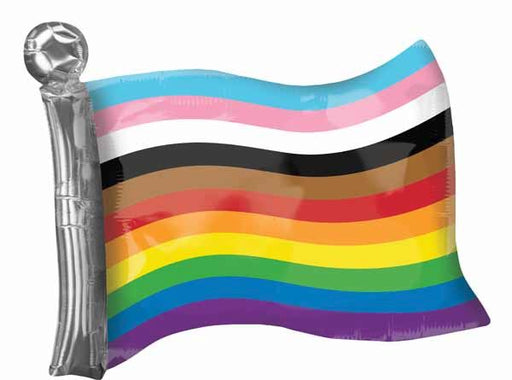 LGBTQ Rainbow Flag Shaped Foil Balloon, 27 Inch