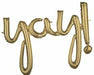 Yay! White Gold Script Phrase Balloon