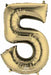34-Inch White Gold Number 5 Balloon