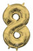 16" White Gold Number 8 Balloon