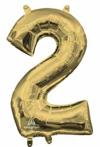 16-Inch White Gold Number 2 Balloon