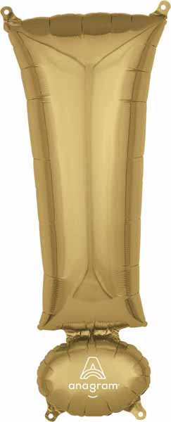White Gold Exclamation Mark Balloon, 34 Inch