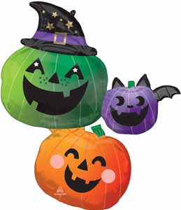 Spooky Pumpkin Stacker 33-Inch Halloween Foil Balloon