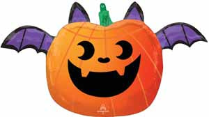 Spooky Pumpkin Bat 18-Inch Foil Halloween Balloon