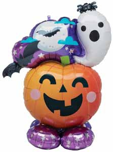 Spooky Ghost Pumpkin AirLoonz Halloween Foil Balloon, 53 Inch