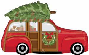 Woody Wagon with Tree 32-Inch Christmas Foil Balloon