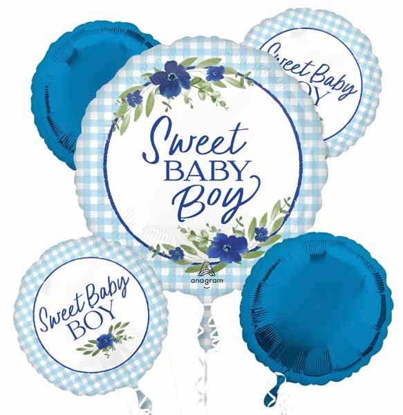 Baby in Bloom Boy Foil Balloon Bouquet