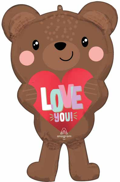 Love Bear 30-Inch Shaped Foil Balloon