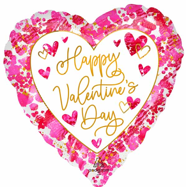 Heartful Happy Valentine's Day 28-Inch Heart Foil Balloon