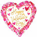 Heartful Happy Valentine's Day 28-Inch Heart Foil Balloon