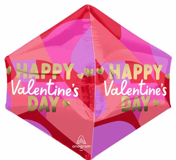 Happy Valentine's Day Blocking Brights 21" Anglez Foil Balloon