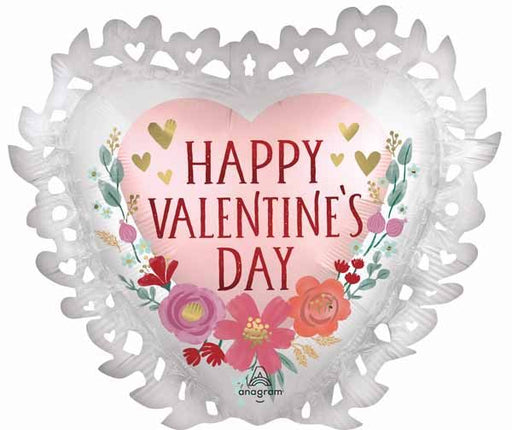 Romantic Flowers Valentine's Day Foil Balloon, 23 Inch