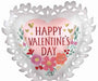 Romantic Flowers Valentine's Day Foil Balloon, 23 Inch