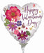 Happy Valentine's Day Pressed Flowers 9" Heart Foil Balloon