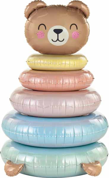 43-Inch Bear Stacker Foil Balloon
