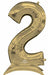 White Gold Number 2 Stand-Up Foil Balloon, 50 Inch
