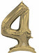 50-Inch White Gold Number 4 Stand-Up Foil Balloon