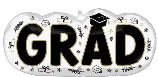 30-Inch Grad Sketched Graduation Foil Balloon