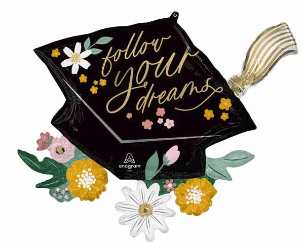 Follow Your Dreams 30-Inch Graduation Foil Balloon
