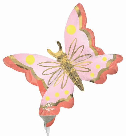 Soulful Blossoms Butterfly 14 Inch Mini Foil Balloon