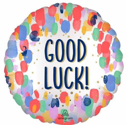 Painterly Good Luck 18-Inch Round Foil Balloon