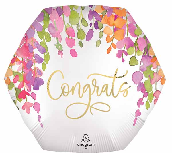 Romantic Floral Congrats 28" Foil Balloon