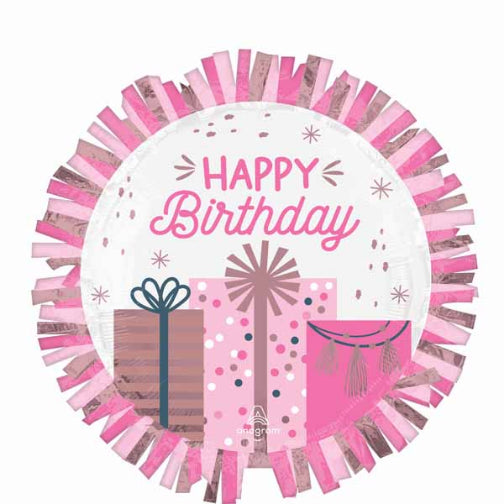 Pastel Happy Birthday Shaped Foil Balloon, 24 Inch