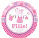 French Baby Girl Shower 18-Inch Round Foil Balloon