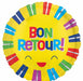 Bon Retour Stripes 18" Round Foil Balloon