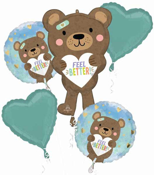Feel Better Bear Get Well Foil Balloon Bouquet