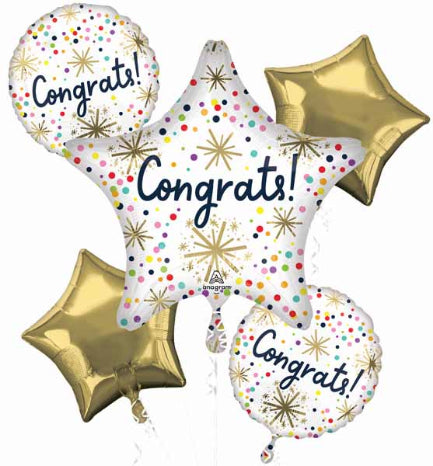 Confetti Congrats Foil Balloon Bouquet