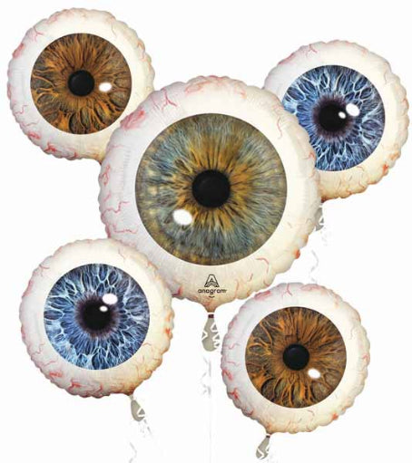 Creepy Eyeballs Halloween Foil Balloon Bouquet