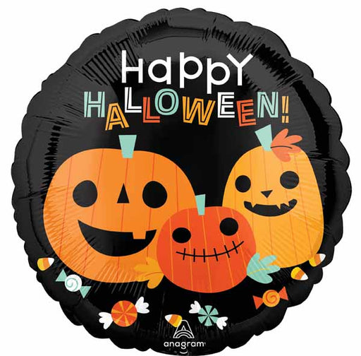 Halloween Pumpkins 18 Inch Round Foil Balloon