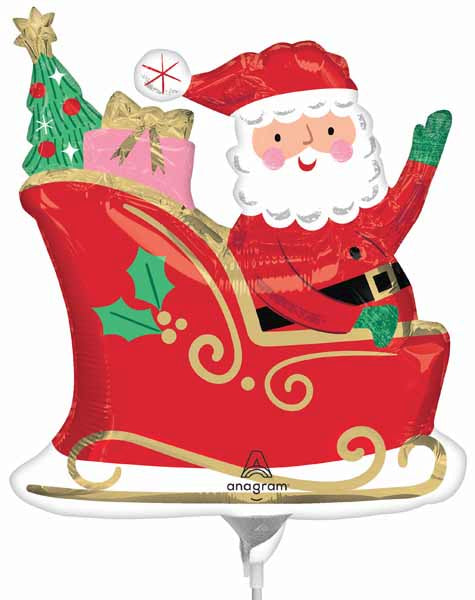 Starry Night Santa Mini Shape Foil Balloon