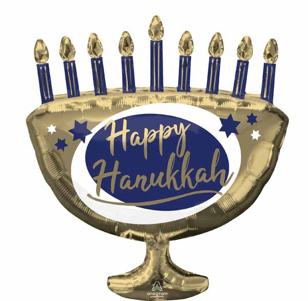 Elegant Menorah 29-Inch Foil Balloon