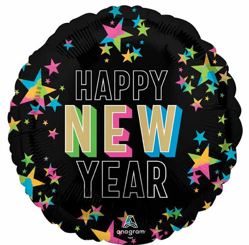 New Year Glow 18-Inch Round Foil Balloon