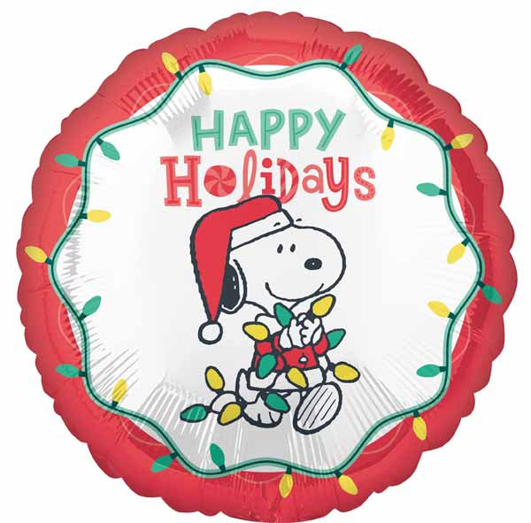 Peanuts Happy Holidays 18-Inch Round Foil Balloon