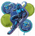 Blue Beetle Foil Balloon Bouquet, 5 Piece