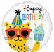 Party Animal Happy Birthday 18" Round Foil Balloon