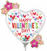 Happy Valentine's Day Hearts & Daisies Mini Foil Balloon