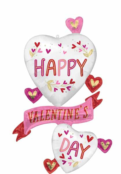 Botanical Traces Valentine's Day Foil Balloon, 49 Inch