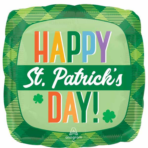 Happy St. Patrick's Day 18-Inch Square Foil Balloon