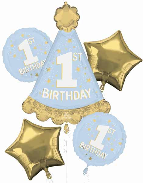 Mister 1st Birthday Foil Balloon Bouquet