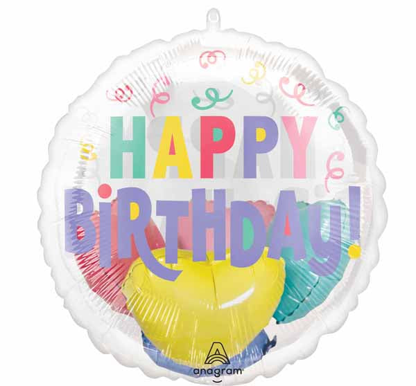 Pastel Confetti Happy Birthday 20-Inch Insider Foil Balloon