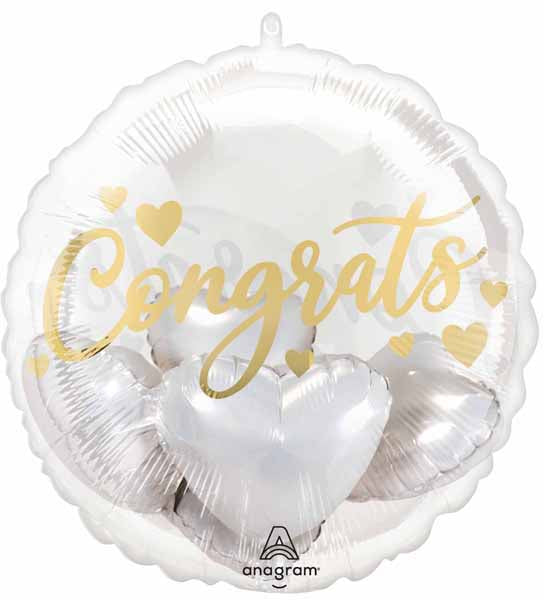 Congrats with Hearts 20-Inch Insider Foil Balloon