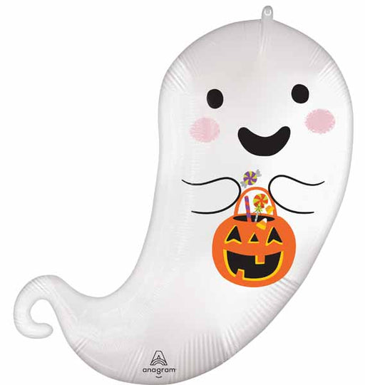 Trick or Treat Ghost Satin Foil Balloon, 24 Inch