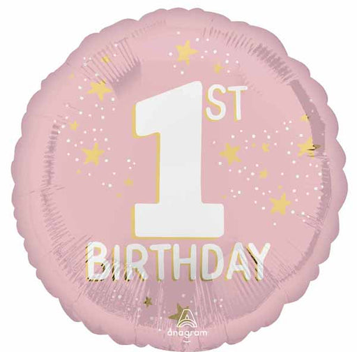 Little Miss 1st Birthday 18-Inch Round Foil Balloon