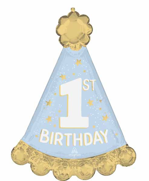 Mister 1st Birthday Hat Foil Balloon, 34 Inch
