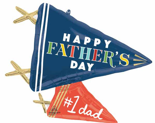 Happy Father's Day Varsity Pennants 28-Inch Foil Balloon
