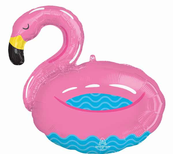 Pool Party Flamingo 30-Inch Shaped Foil Balloon